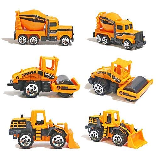 Alloy Construction Engineering Truck Models Mini Pocket Size Play Vehicles Cars Toy Cake Toppers for Kids Toddlers Boys (5Pcs Set) by Tianhong Toys Factory