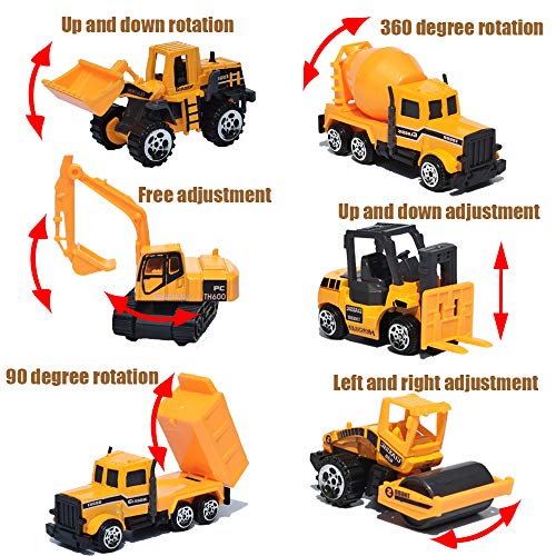 19 Pack Construction Toysï¼Mini Diecast Cars Play Sets Dumper,Bulldozers,Forklift,Tank Truck,Asphalt Car,Excavator,Engineering Worker,Construction Traffic Sign Set Toy for Kids Boys and Girls from Singer's Toy