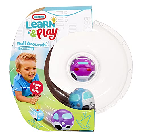 Learn & Play Roll Arounds Vehicle 2-Pack Cruisers- Toy Cars and Ball Play in One, Easy Grip & Roll Cars- Birthday Gifts for Kids, Toddler Toys for Boys and Girls Ages 18 Months 1 2 3+ Years by MGA Entertainment