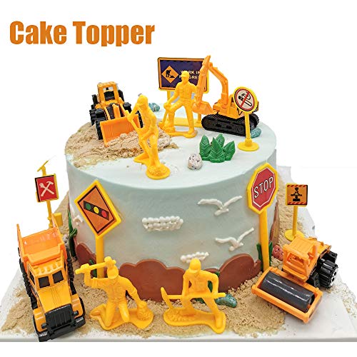 19 Pack Construction Toysï¼Mini Diecast Cars Play Sets Dumper,Bulldozers,Forklift,Tank Truck,Asphalt Car,Excavator,Engineering Worker,Construction Traffic Sign Set Toy for Kids Boys and Girls from Singer's Toy