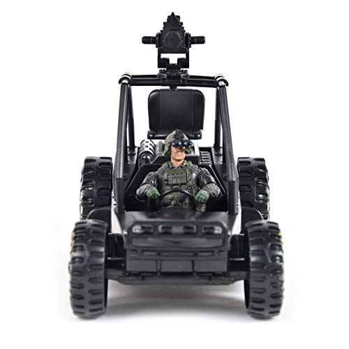 Sunny Days Entertainment Delta Attack Vehicle â Playset with Action Figure and Realistic Accessories | Military Toy Set for Kids â Elite Force , Black by Sunny Days Entertainment