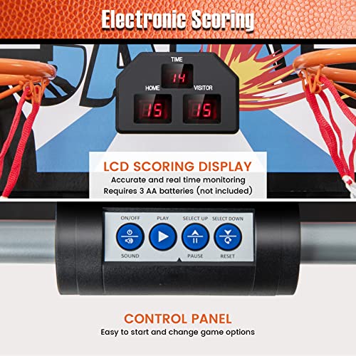 Goplus Foldable Dual Shot Basketball Arcade Game, Indoor Outdoor Basketball Game Machine with Electronic Scoring System, 8 Game Modes, 4 Balls, 2 Hoops, Inflation Pump, for Kids Youth Adults from Goplus
