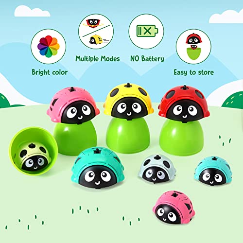 Hamdol Pull Back Cars Friction Powered Cars, Multi-Function 360Â° Rotating Spinning Top Gyro Cars, Push and Go Back and Forth Car Toys Vehicles Play Set Gifts for Toddlers Kids Boys Girls (8 Sets) from Hamdol