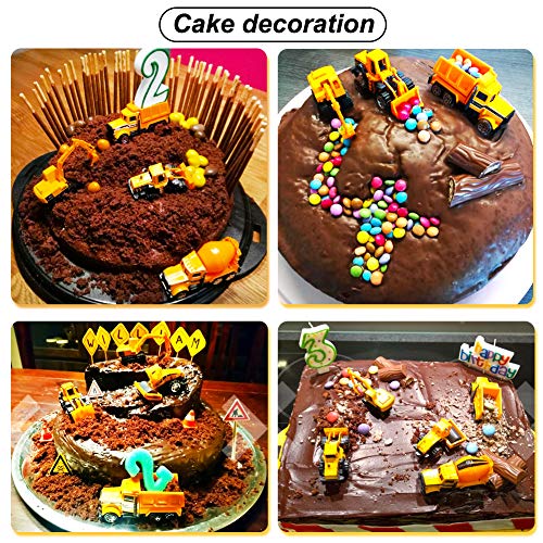 Alloy Construction Engineering Truck Models Mini Pocket Size Play Vehicles Cars Toy Cake Toppers for Kids Toddlers Boys (5Pcs Set) by Tianhong Toys Factory