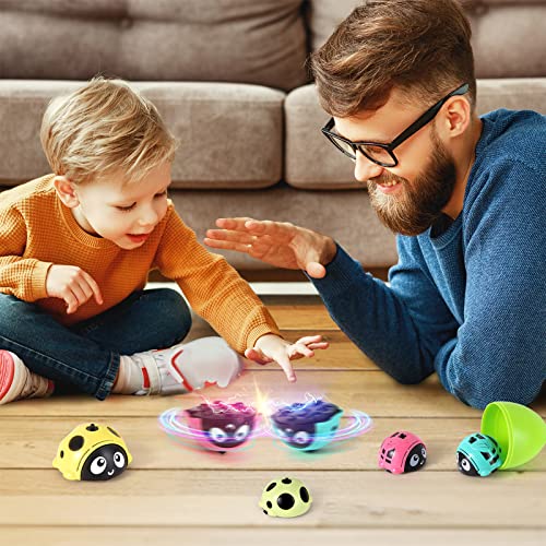 Hamdol Pull Back Cars Friction Powered Cars, Multi-Function 360Â° Rotating Spinning Top Gyro Cars, Push and Go Back and Forth Car Toys Vehicles Play Set Gifts for Toddlers Kids Boys Girls (8 Sets) from Hamdol
