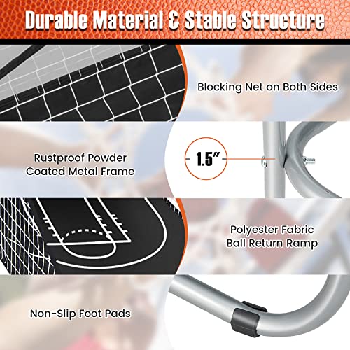 Goplus Foldable Dual Shot Basketball Arcade Game, Indoor Outdoor Basketball Game Machine with Electronic Scoring System, 8 Game Modes, 4 Balls, 2 Hoops, Inflation Pump, for Kids Youth Adults from Goplus