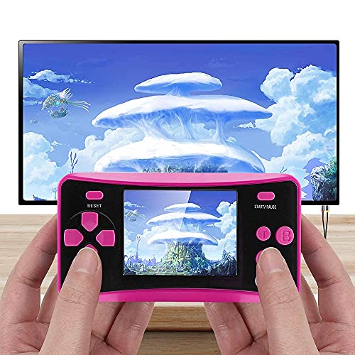 Handheld Game Console for Children Ages 4-12 , Built-in 182 Retro Classic Games 2.5" LCD Screen Portable 8 Bit TV Output Video Game Player Best Birthday Gift for Girls -RED by Haopapa