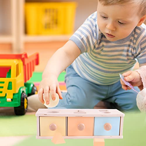 MORITECK Montessori 3 in 1 Object Permanence Box Coin Box Shape Sorter for 8 Months up Baby Wooden Toy for Boy Girls Christmas Birthday Gift from MORITECK