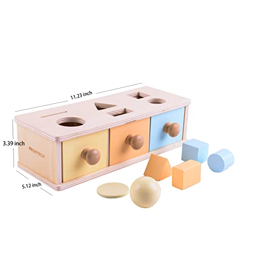 MORITECK Montessori 3 in 1 Object Permanence Box Coin Box Shape Sorter for 8 Months up Baby Wooden Toy for Boy Girls Christmas Birthday Gift from MORITECK