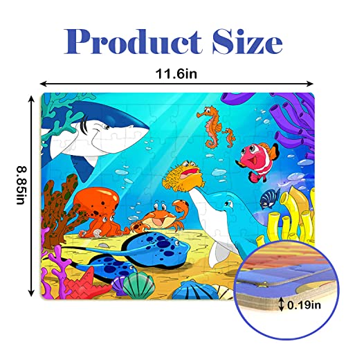 Puzzles for Kids Ages 4-8, 6 Pack Wooden Jigsaw Puzzles 60 Pieces Preschool Educational Learning Toys Set for Boys and Girls by Runlycan