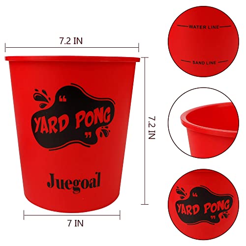 Juegoal Yard Pong, Outdoor Giant Yard Games Pong Game Set with Durable Buckets and Balls, Including 12 Buckets & 4 Balls, Cup Pong Throwing Game for Beach, Camping, Lawn and Backyard by Juegoal
