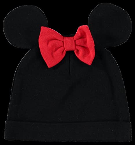 Disney Minnie Mouse Newborn Baby Girls 4 Piece Outfit Set: Bodysuit Pants Bib Hat Red 3-6 Months by 