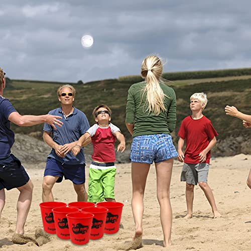 Juegoal Yard Pong, Outdoor Giant Yard Games Pong Game Set with Durable Buckets and Balls, Including 12 Buckets & 4 Balls, Cup Pong Throwing Game for Beach, Camping, Lawn and Backyard by Juegoal
