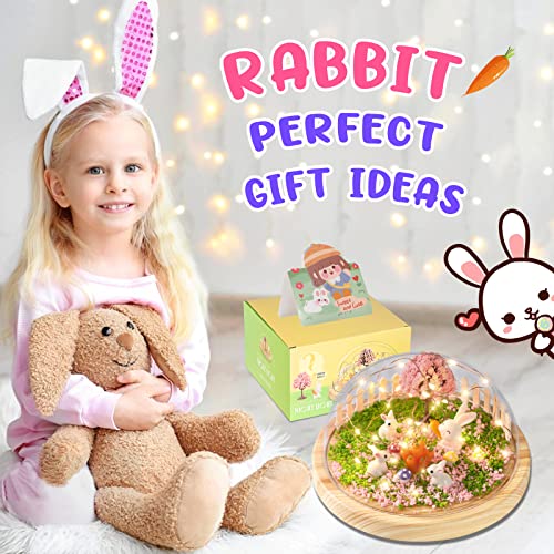 Make Your Own Night Light ,Rabbit DIY Kits for Girls,Bunny Toys for Kids Ages 4-8 ,Arts and Crafts Lamp Project for Girls(USB Upgrade Edition),Gifts for 4 5 6 7 8 9 10 Year Old Girl with Greeting Card from Sagacity life