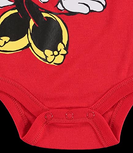 Disney Minnie Mouse Newborn Baby Girls 4 Piece Outfit Set: Bodysuit Pants Bib Hat Red 3-6 Months by 