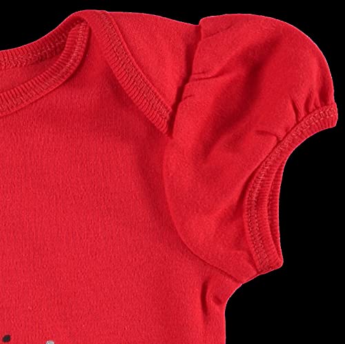 Disney Minnie Mouse Newborn Baby Girls 4 Piece Outfit Set: Bodysuit Pants Bib Hat Red 3-6 Months by 