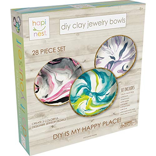 Hapinest DIY Clay Jewelry Dish Arts and Crafts Kit Gifts for Girls Kids Ages 8 9 10 11 12 Years Old from Island Genius