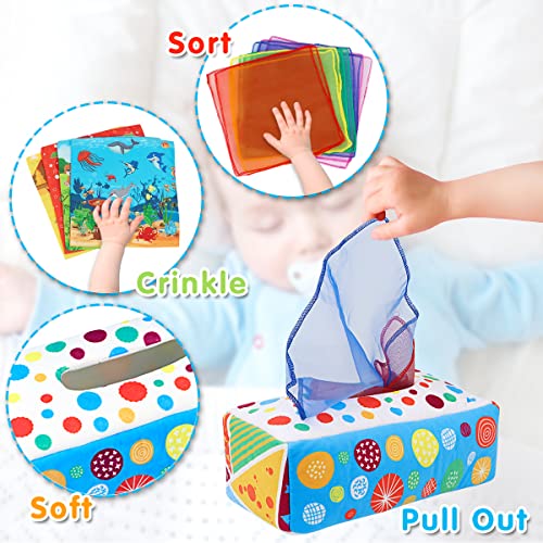 Aiduy Baby Toys 6 to 12 Months - Montessori Toys for Babies 6-12 Months - Infant Newborn Toddlers Sensory Toys Baby Magic Tissue Box for 1 Year Old Boys Girls Kids Early Learning Toys Baby Gifts from Aiduy