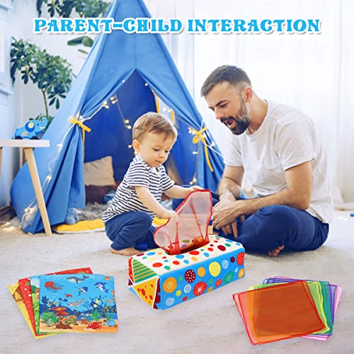Aiduy Baby Toys 6 to 12 Months - Montessori Toys for Babies 6-12 Months - Infant Newborn Toddlers Sensory Toys Baby Magic Tissue Box for 1 Year Old Boys Girls Kids Early Learning Toys Baby Gifts from Aiduy