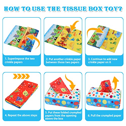Aiduy Baby Toys 6 to 12 Months - Montessori Toys for Babies 6-12 Months - Infant Newborn Toddlers Sensory Toys Baby Magic Tissue Box for 1 Year Old Boys Girls Kids Early Learning Toys Baby Gifts from Aiduy