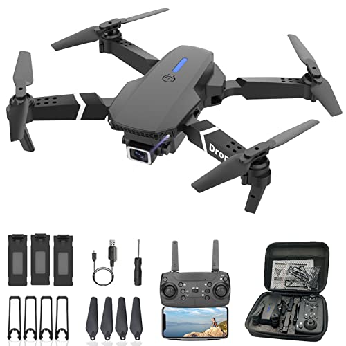 MOCVOO Drone with Dual Camera for Adults Beginners Kids, Foldable RC Quadcopter, Toys Drone Gifts, 1080P FPV Video, 3 Batteries, Carrying Case, One Key Start, Headless Mode, Waypoints fly, 360° Flips by ZHENG FEI TOYS FACTORY