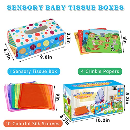 Aiduy Baby Toys 6 to 12 Months - Montessori Toys for Babies 6-12 Months - Infant Newborn Toddlers Sensory Toys Baby Magic Tissue Box for 1 Year Old Boys Girls Kids Early Learning Toys Baby Gifts from Aiduy