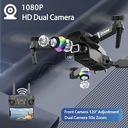 MOCVOO Drone with Dual Camera for Adults Beginners Kids, Foldable RC Quadcopter, Toys Drone Gifts, 1080P FPV Video, 3 Batteries, Carrying Case, One Key Start, Headless Mode, Waypoints fly, 360Â° Flips by ZHENG FEI TOYS FACTORY