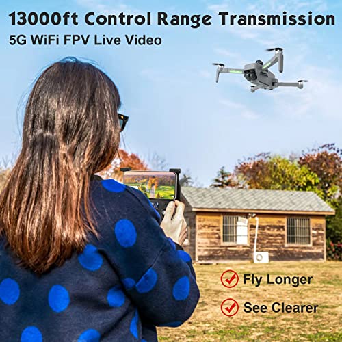 XiL 3-Axis Gimbal GPS Drone with 4K EIS Camera for Adults , 13000ft Video Transmission,193MAX2 FPV Quadcopter with 66 Mins Long Flight Time, Obstacle Avoidance, Auto Return Home,Brushless Motor from XiL