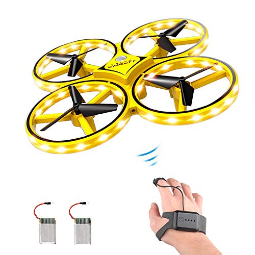 ForBEST Gesture Control Drone Rc Quadcopter Aircraft Hand Sensor Drone with Smart Watch Controlled, 2 batteries, 360° Flips, Led Light, 3 Modes, USB Cable, Best Gift for Kid by