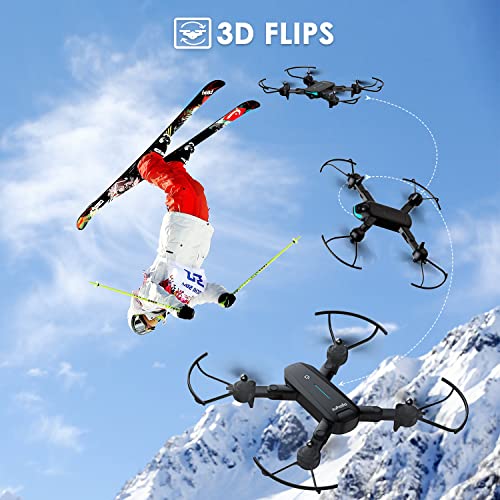Drone with 1080P HD Camera for Beginners,WiFi FPV Video, 40 Mins Flight Time,Foldable Drone,Altitude Hold Mode, RTF One Key Take Off/Landing,3D Flips 2 Batteries, APP Control, Easy Toy for Kids & Adults by zuhafa