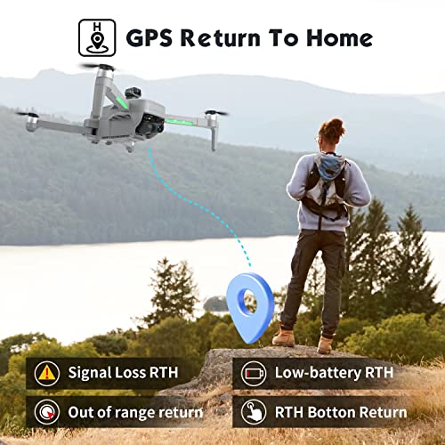 XiL 3-Axis Gimbal GPS Drone with 4K EIS Camera for Adults , 13000ft Video Transmission,193MAX2 FPV Quadcopter with 66 Mins Long Flight Time, Obstacle Avoidance, Auto Return Home,Brushless Motor from XiL