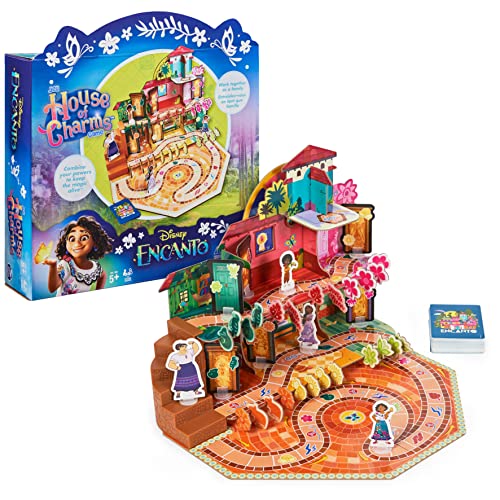 Disney Encanto, House of Charms Cute Easy Family Board Game with Magic Tokens Based on The Movie, for Kids Ages 5 and Up from Spin Master