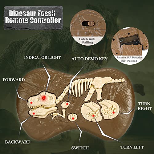 Mini Tudou Remote Control Dinosaur Toys,Electronic Walking Toys with LED Light Up&Realistic Simulation Sounds,2.4Ghz Velociraptor Robot Toys,Best RC Dinosaur Gifts for Boys Kids Age 5 6 7 8 9 from Mini Tudou