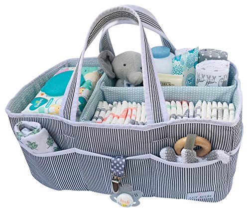 Lily Miles Baby Diaper Caddy - Large Organizer Tote Bag for Infant Boy or Girl - Baby Shower Gift - Nursery Must Haves - Registry Favorites - Collapsible Newborn Caddie Car Travel by Lily Miles