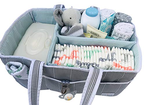 Lily Miles Baby Diaper Caddy - Large Organizer Tote Bag for Infant Boy or Girl - Baby Shower Gift - Nursery Must Haves - Registry Favorites - Collapsible Newborn Caddie Car Travel by Lily Miles