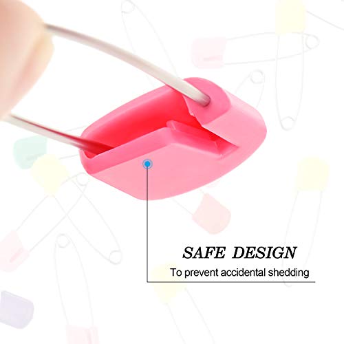 50 Pieces Diaper Pins Baby Safety Pins 2.2 Inch Plastic Head Cloth Diaper Pins with Locking Closures Stainless Steel Nappy Pins with Velvet Bag (Colorful) from WILLBOND