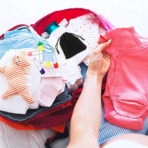 50 Pieces Diaper Pins Baby Safety Pins 2.2 Inch Plastic Head Cloth Diaper Pins with Locking Closures Stainless Steel Nappy Pins with Velvet Bag (Colorful) from WILLBOND