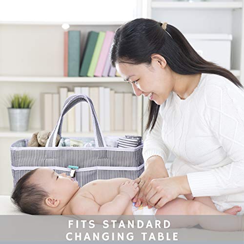 Lily Miles Baby Diaper Caddy - Large Organizer Tote Bag for Infant Boy or Girl - Baby Shower Gift - Nursery Must Haves - Registry Favorites - Collapsible Newborn Caddie Car Travel by Lily Miles
