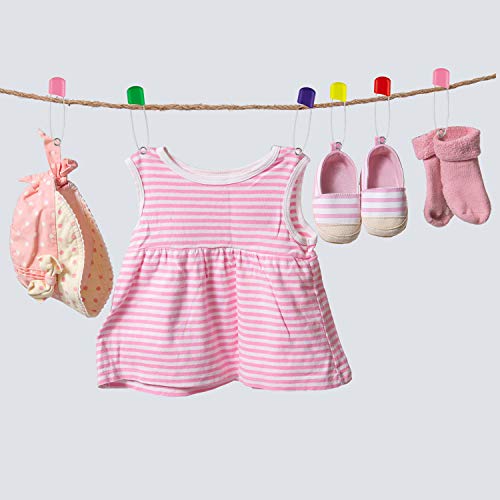 50 Pieces Diaper Pins Baby Safety Pins 2.2 Inch Plastic Head Cloth Diaper Pins with Locking Closures Stainless Steel Nappy Pins with Velvet Bag (Colorful) from WILLBOND