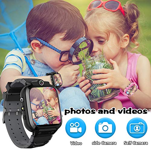 Kids Game Smart Watch for Boys Girls with 1.44" HD Touch Screen 14 Puzzle Games Music Player Dual Camera Video Recording 12/24 hr Pedometer Alarm Clock Calculator Flashlight Birthday Educational Toys by Wellnow