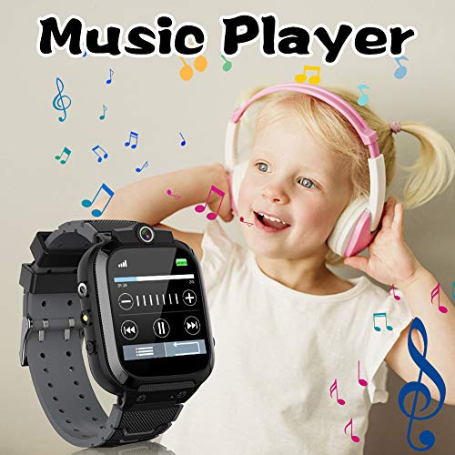 Kids Game Smart Watch for Boys Girls with 1.44" HD Touch Screen 14 Puzzle Games Music Player Dual Camera Video Recording 12/24 hr Pedometer Alarm Clock Calculator Flashlight Birthday Educational Toys by Wellnow