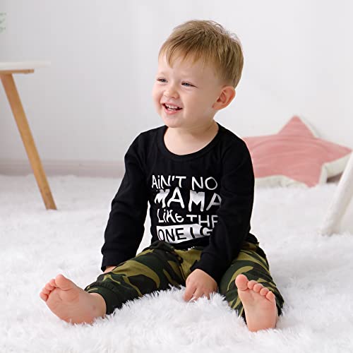 Baby Boy Clothes 2Pcs Infant Toddler Fall Winter Outfit Letter Print Long Sleeve Sweatshirts + Pants Set 6 9 12 18 24 Months from YALLET