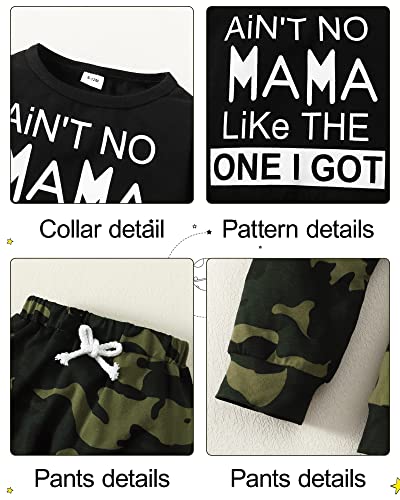 Baby Boy Clothes 2Pcs Infant Toddler Fall Winter Outfit Letter Print Long Sleeve Sweatshirts + Pants Set 6 9 12 18 24 Months from YALLET