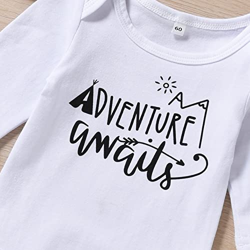 Newborn Boys Clothes, Baby Long Sleeve Fall Winter Spring NB Clothing Coming Home Outfit Awaits Mountain Theme Adventure from 