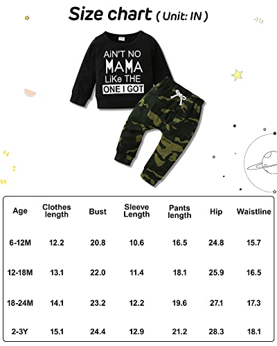 Baby Boy Clothes 2Pcs Infant Toddler Fall Winter Outfit Letter Print Long Sleeve Sweatshirts + Pants Set 6 9 12 18 24 Months from YALLET
