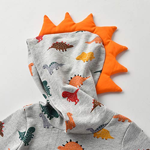 Toddler Infant Baby Boy Clothes Colored Dinosaurs Long Sleeve Hoodie Tops Sweatsuit Pants Outfit Set (9-12 Months) by 