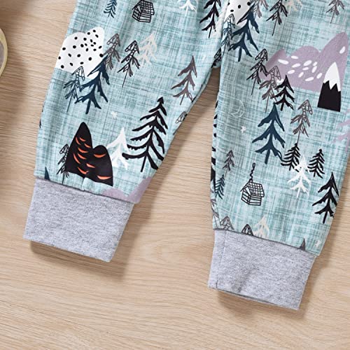Newborn Boys Clothes, Baby Long Sleeve Fall Winter Spring NB Clothing Coming Home Outfit Awaits Mountain Theme Adventure from 
