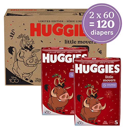 Baby Diapers Size 5, 120 Ct, Huggies Little Movers from Kimberly-Clark Corp.