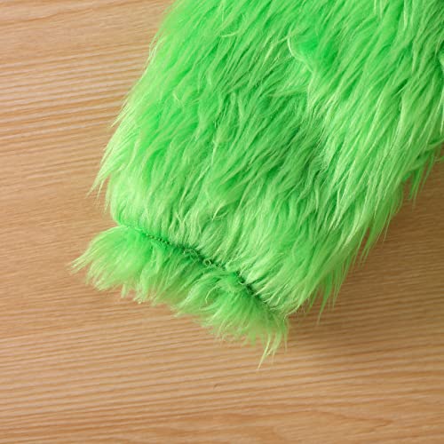 Baby Boy Girl Christmas Outfit Long Sleeve Letter Print Romper Furry Suspender Overalls Pants Dress Cute Clothing (Suspender Pants Set,18-24 Months) by Rarjuiey