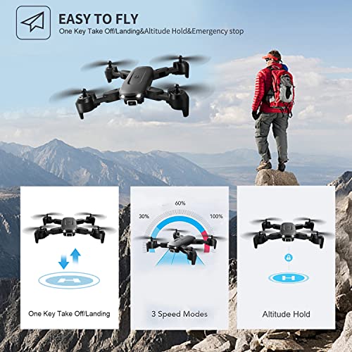 DRONEEYE 4DV12 Drone for Adults,FPV Camera 720P Drone for Kids Beginners,RC Quadcopter Helicopter Toys,Altitude Hold, Headless Mode,Trajectory Flight and 2 Batteries by shantoushixiaowangguoshangmaoyouxiangongsi